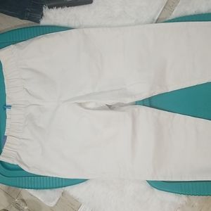 NWT Soft Surroundings white crop jeans with elasticized waist, size Extra Large